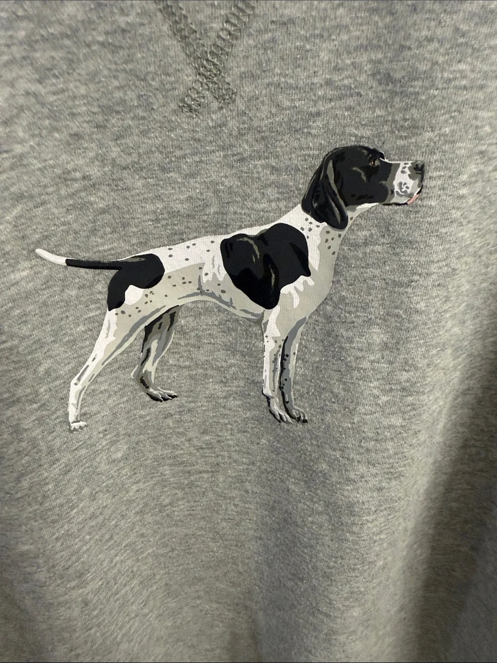 J. Crew Gray Crewneck Sweatshirt with Pointer Dog Motif
